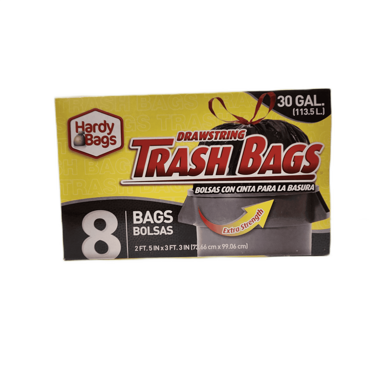 HARDY BLUE RECYCLING TRASH BAGS 30GAL 8CT/24PK