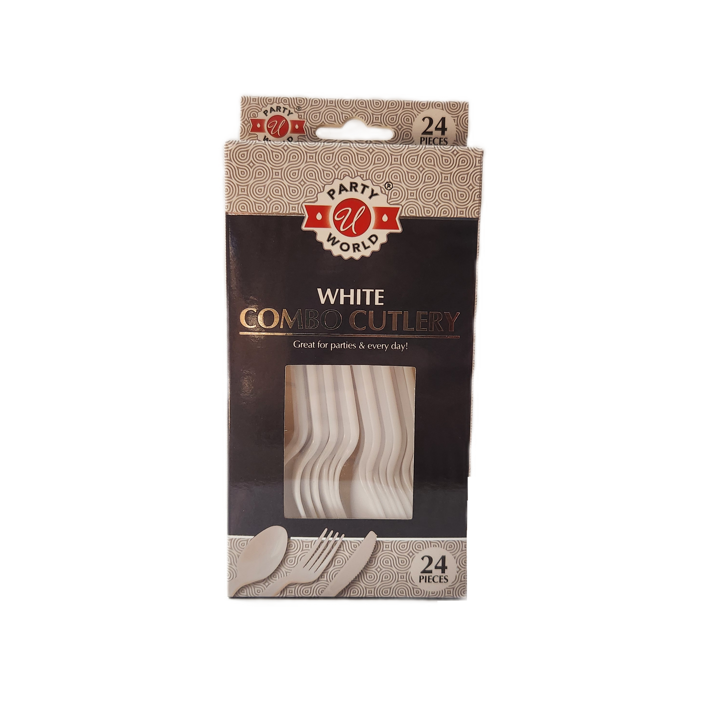 U WHITE COMBO CUTLERY IN BOX 24CT/24PK