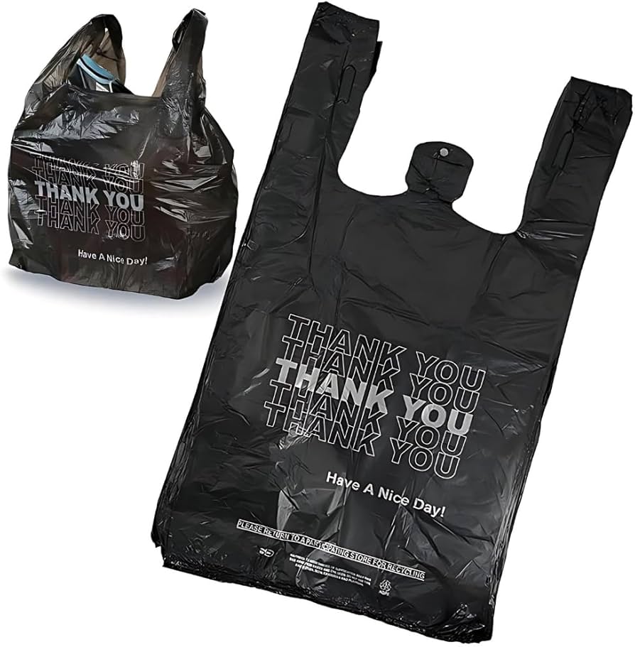 1/6 SILVER THANK YOU BAGS SHOPPING BAG 400CT
