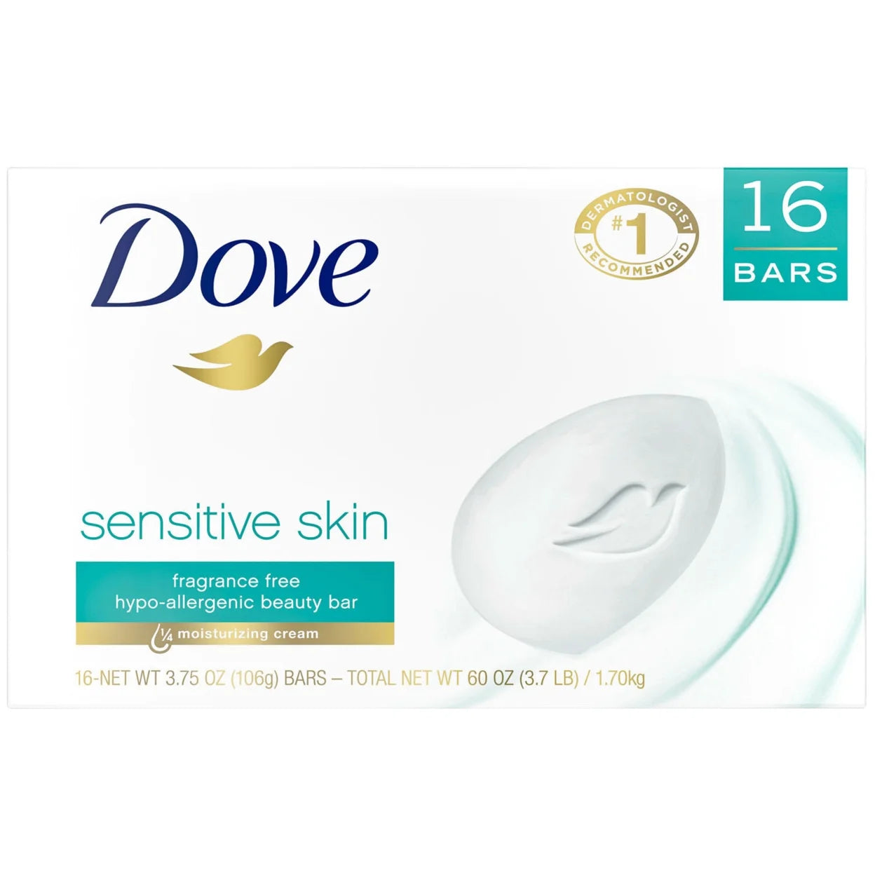 DOVE BAR SOAP SENSITIVE 16/3.75oz