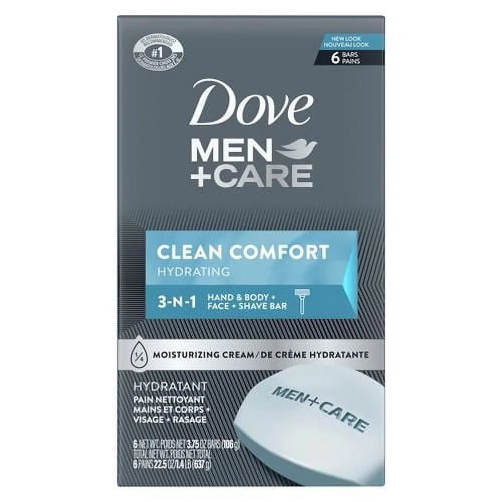 DOVE BAR SOAP MEN 3.75oz CLEAN COMFORT 12/6PK