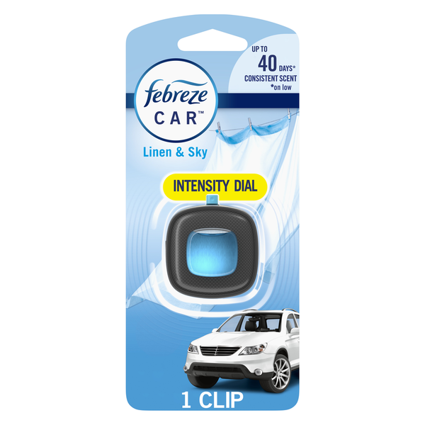 FEBREZE CAR AIR FRESHENER VENT CLIP LINEN & SKY 8/0.06oz