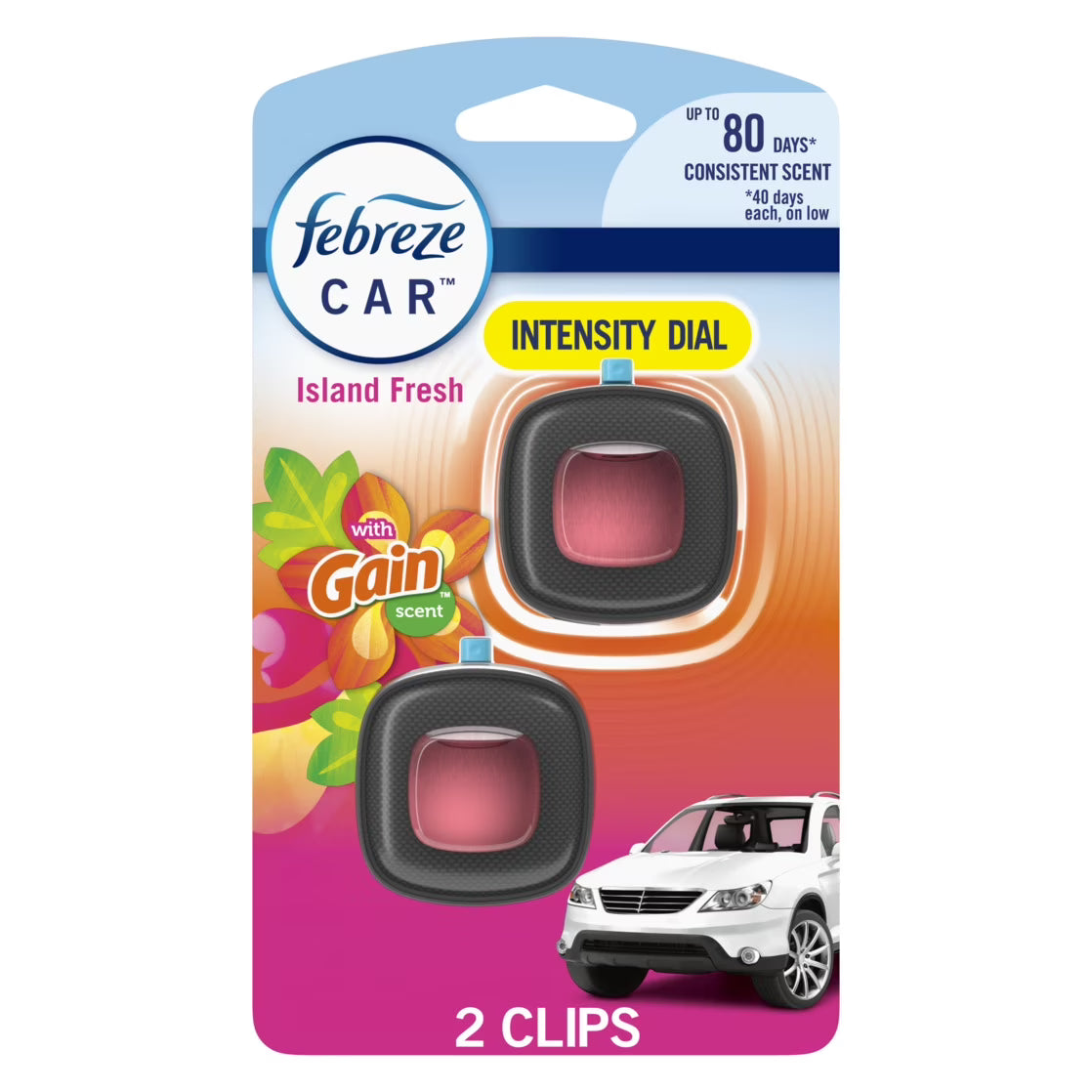 FEBREZE CAR AIR FRESHENER VENT CLIP GAIN ISLAND FRESH 8/0.06oz