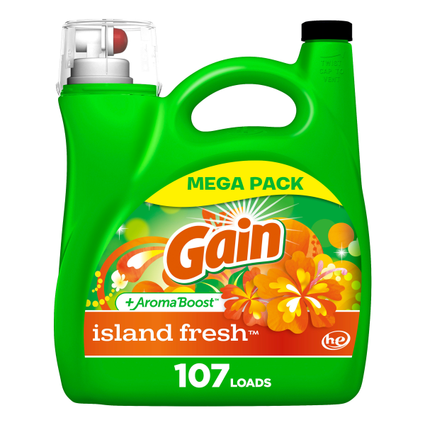 GAIN AROMA BOOST LIQUID LAUNDRY DETERGENT ISLAND FRESH 4/154oz