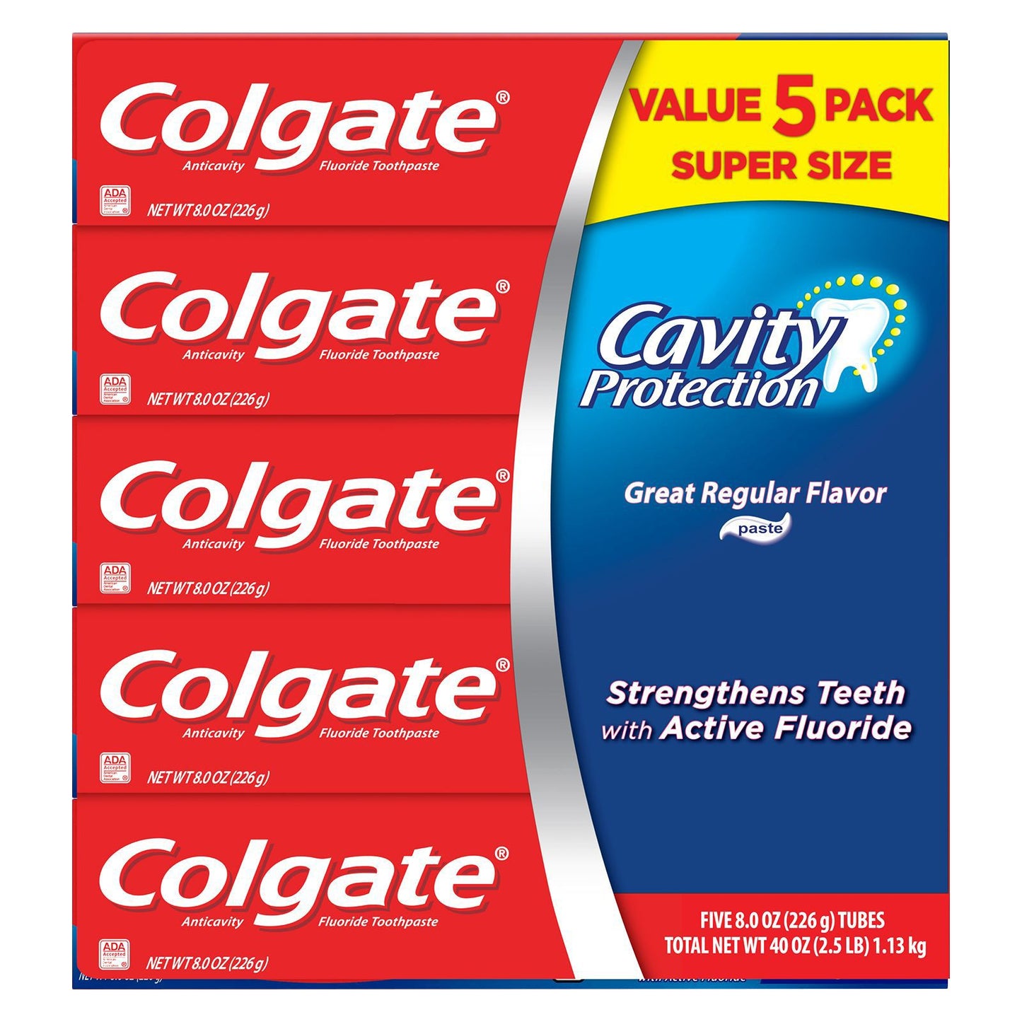 COLGATE TOOTHPASTE REGULAR CAVITY 5PK-40/8oz