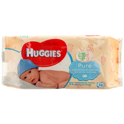 HUGGIES BABY WIPES PURE 10/56CT