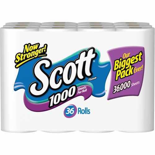 SCOTT BATH TISSUES 36 ROLLS 1000 SHEETS