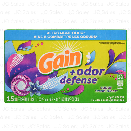 GAIN DRYER SHEETS SUPER FRESH BLAST 12/15CT