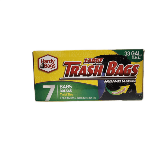 HARDY TRASH BAGS 33 GAL 7CT/24PK (SKU#12824)