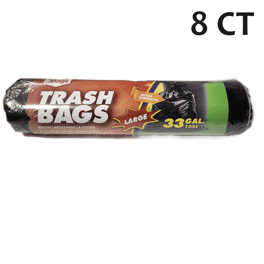 HARDY TRASH BAGS 33GAL ROLL 8CT/24