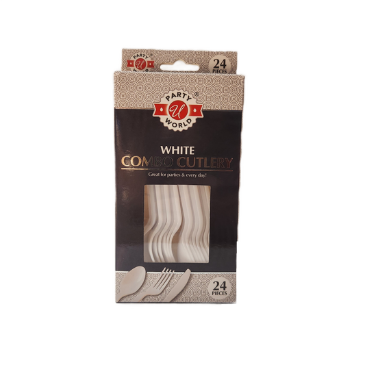 U WHITE COMBO CUTLERY IN BOX 24CT/24PK (SKU#12951)