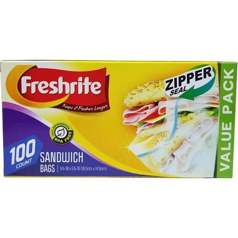 FRESHRITE 91377 SANDWICH BAG 100CT/24PK