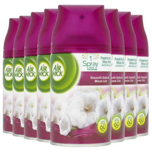 AIR WICK FRESHMATIC REFILL SMOOTH SATIN & MOON LILY 4/250ML