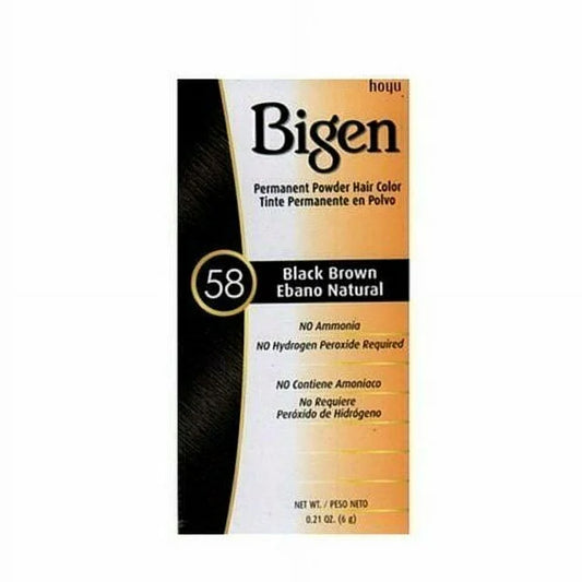 BIGEN POWDER HAIR COLOR #58 BLACK BROWN 0.21oz (SKU#11233)