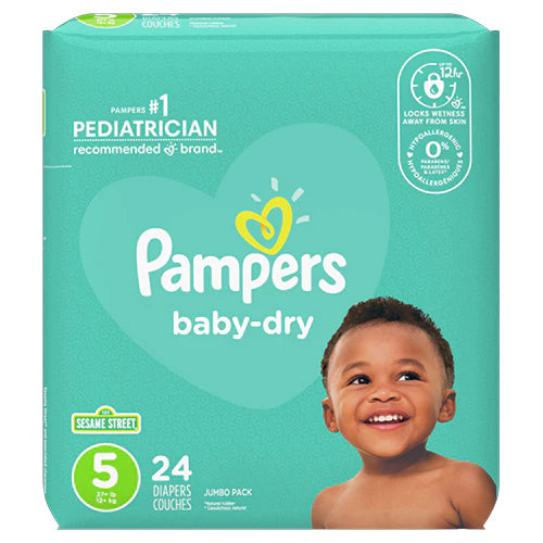 PAMPERS BABY DRY DIAPERS SIZE 5 24CT