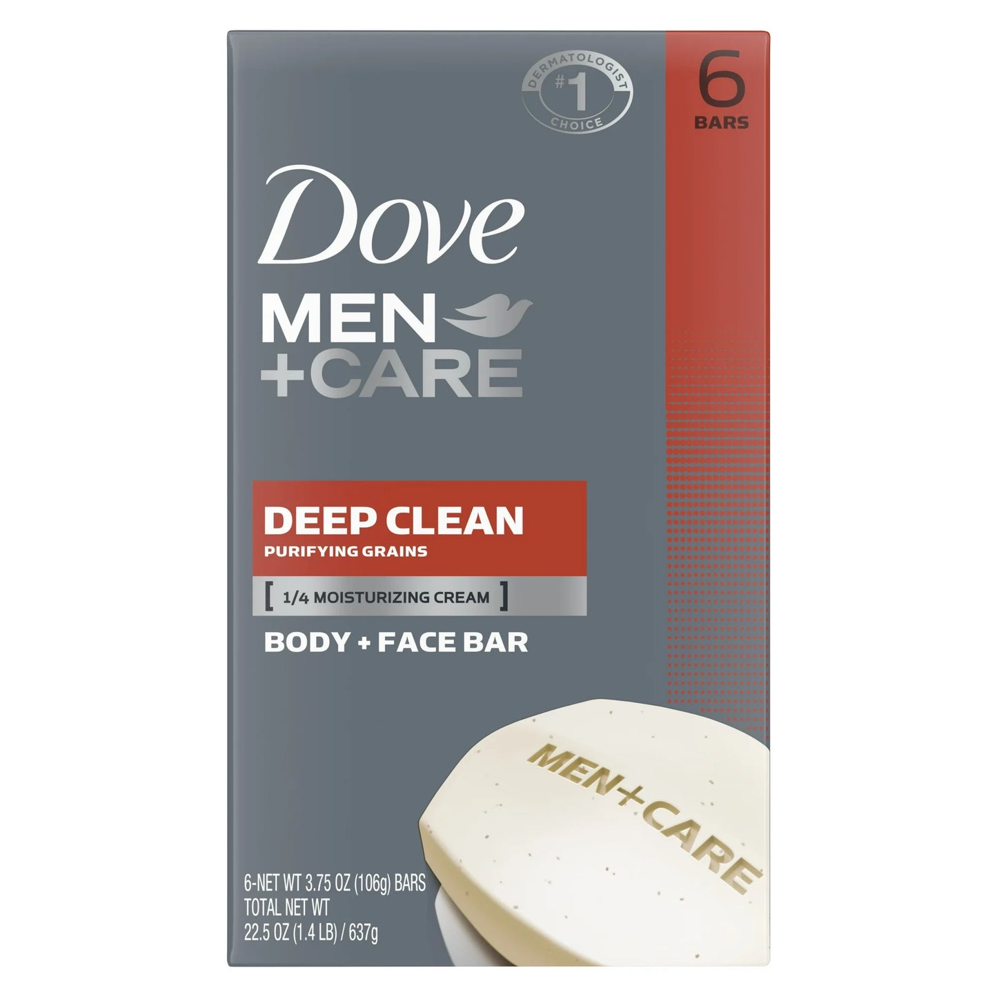 DOVE BAR SOAP MEN 3.75oz DEEP CLEAN 12/6PK
