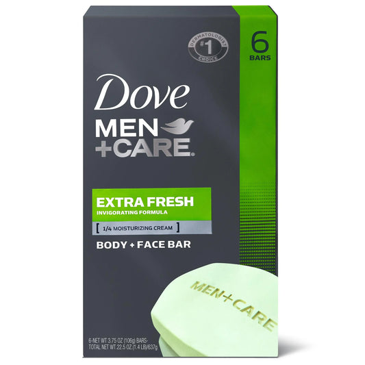 DOVE BAR SOAP MEN 3.75oz EXTRA FRESH 12/6PK