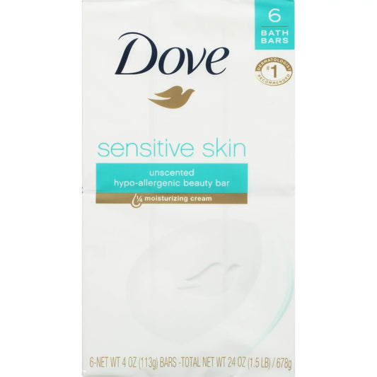DOVE BAR SOAP 3.75oz SENSITIVE 12/6PK