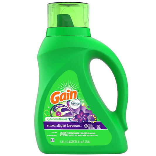 GAIN LIQUID DETERGENT MOONLIGHT BREEZE 6/46oz