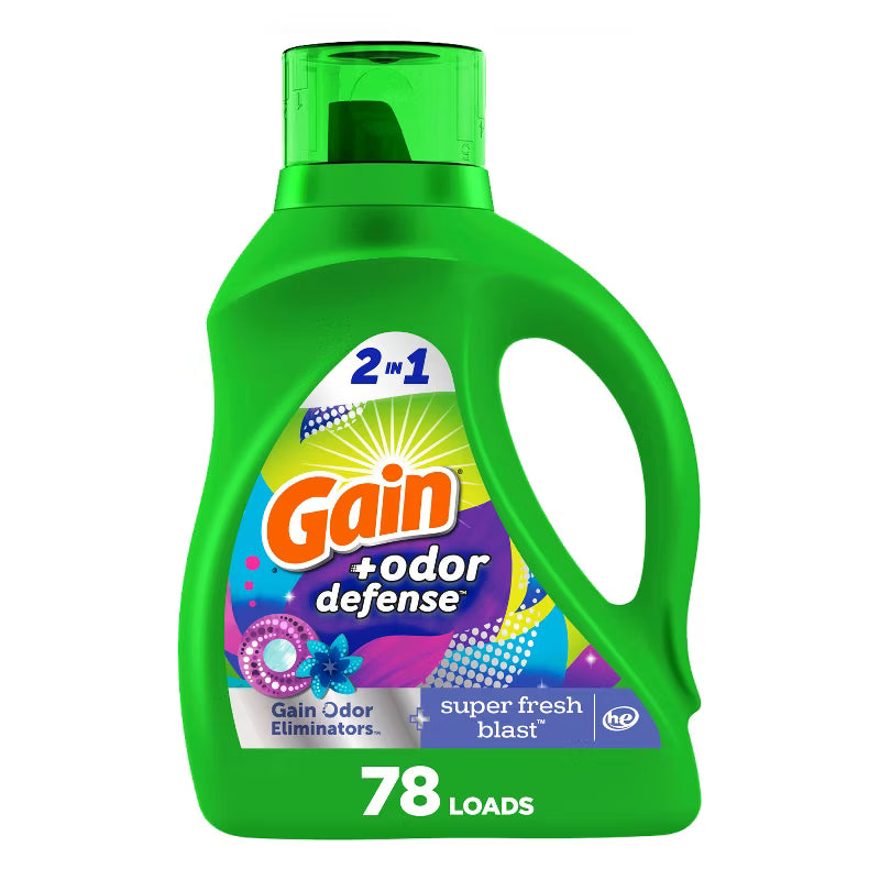 GAIN LIQUID LAUNDRY DETERGENT ODOR DEFENSE 4/92oz