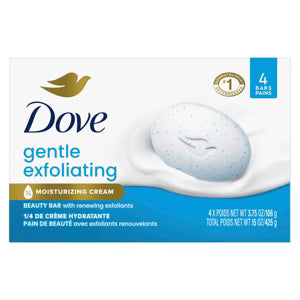 DOVE BAR SOAP 4PK EXFOLIATING 12/90G