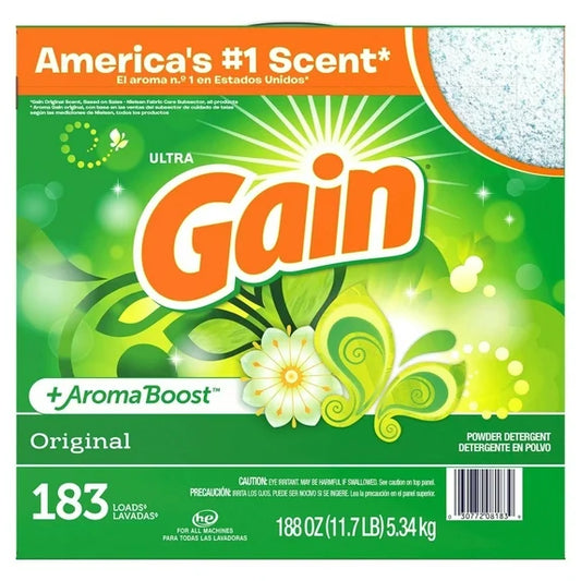 GAIN POWDER ORIGINAL LAUNDRY DETERGENT 188oz