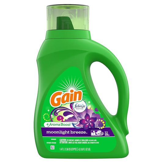 GAIN LIQUID LAUNDRY DETERGENT MOONLIGHT BREEZE 4/88oz