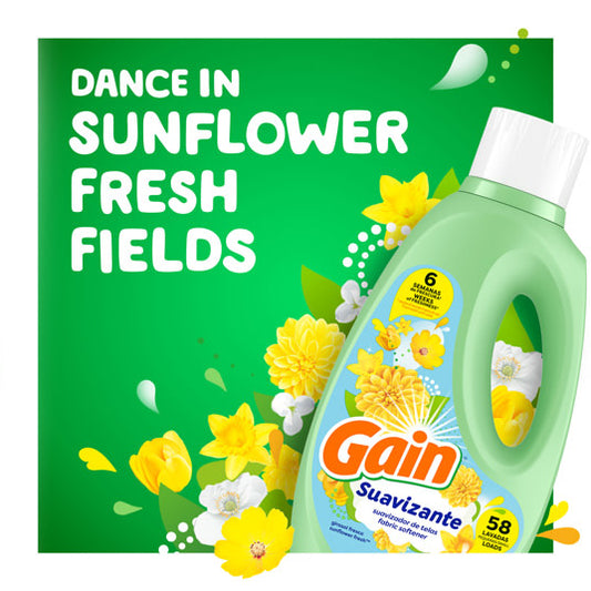 GAIN SUAVIZANTE LIQUID FABRIC SOFTENER SUBFLOWER FRESH 4/50oz
