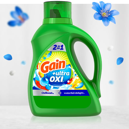 GAIN LIQUID LAUNDRY DETERGENT OXI WATERFALL DELIGHT 4/92oz