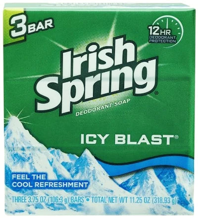 IRISH SPRING BAR SOAP 3PK ICY BLAST 18/3.75oz