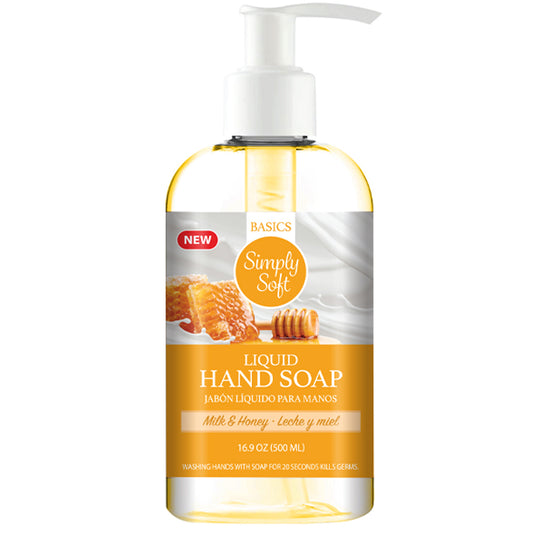 SIMPLY SOFT HAND WASH MILK & HONEY 12/16.9oz