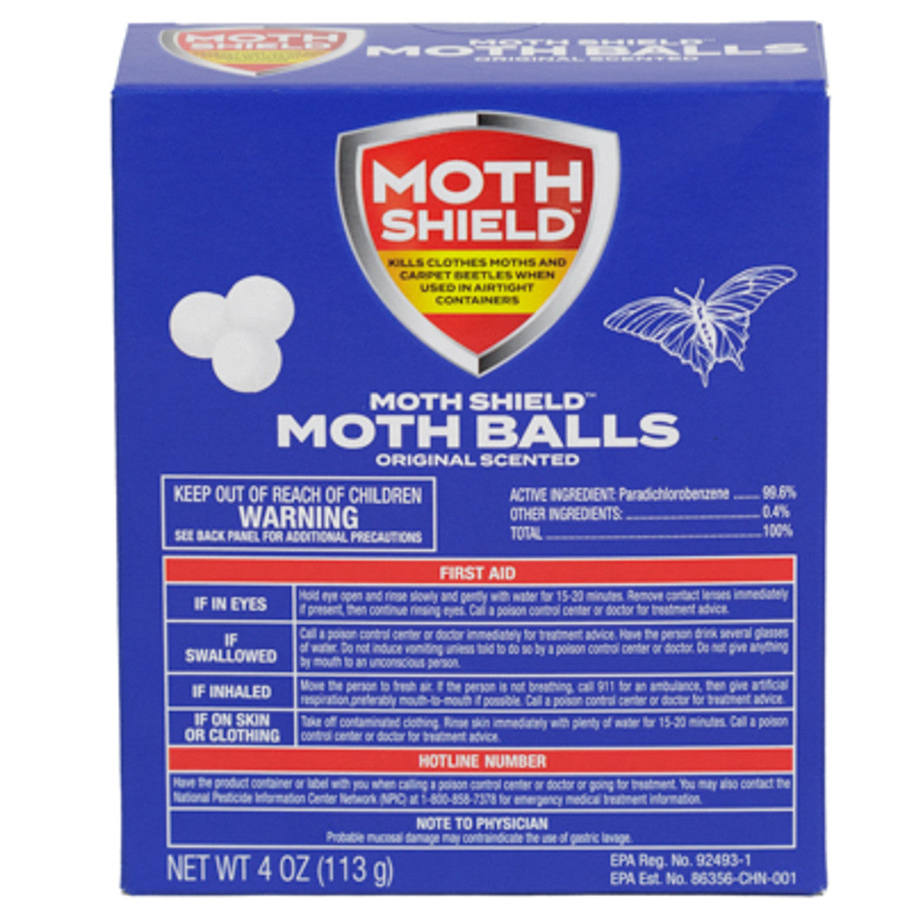 MOTHSHIELD MOTH BALLS ORIGINAL 24/4oz