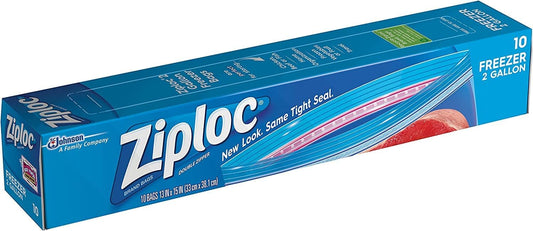 ZIPLOC FREEZER BAG 2 GAL JUMBO 9/10CT