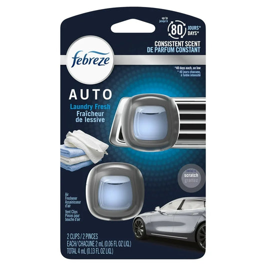 FEBREZE CAR AIR FRESHENER VENT CLIP LAUNDRY FRESH 8/0.06oz