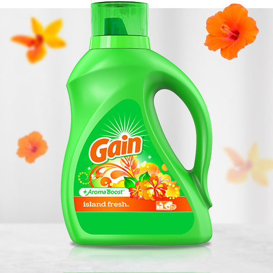 GAIN LIQUID LAUNDRY DETERGENT ISLAND FRESH  4/88oz