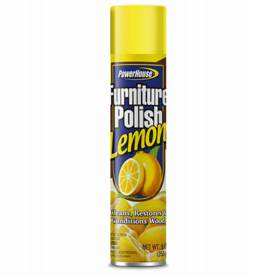 POWER HOUSE AEROSOL CLEANER FURNITURE POLISH LEMON 12/9oz
