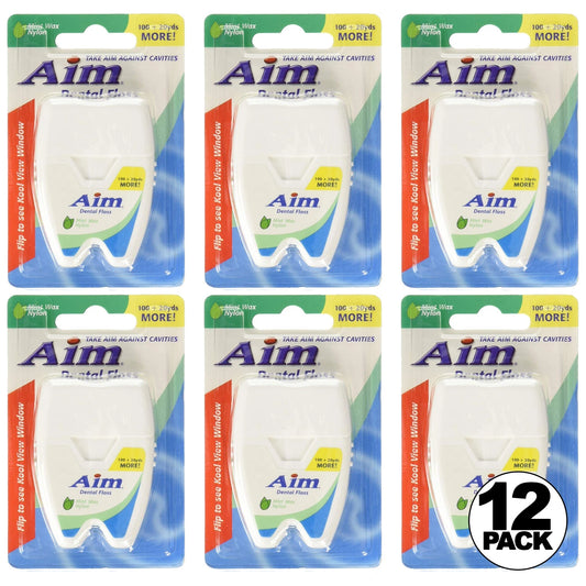 AIM DENTAL FLOSS MINT TRAVEL SIZE 12PK