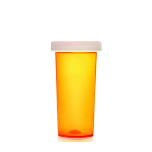 PUSH & TURN CHILD RESISTANT AMBER VIALS 13 DRAM 320 UNITS-BOX (SKU#12591)