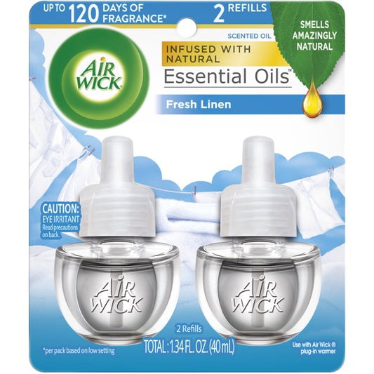 AIR WICK SCENTED OIL REFIL 2PK CRISP LINEN 6/1.34oz